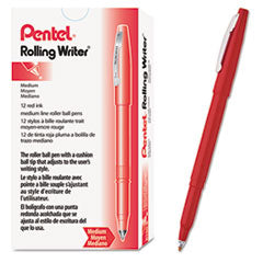 Pentel®  PEN,ROLLING WRITR,MED,RD  R100B