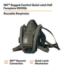 3M  RESPIRATOR,HLF FCE,M,BEGY  6502QL