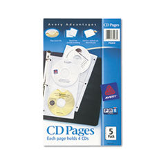 Avery®  HOLDER,CD PAGES,5/PK  75263