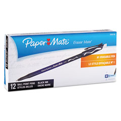 Paper Mate®  PEN,ERASERMATE 2,MED,BK  3930158