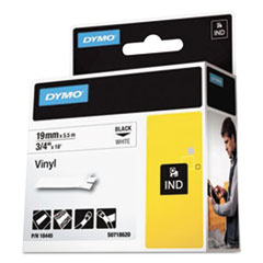 DYMO®  TAPE,3/4",VINYL,19MM,WH  18445