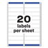 Avery®  LABEL,INKJET,1X4,20/SH  8161