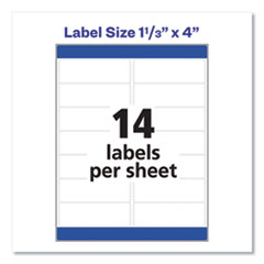 Avery®  LABEL,INKJET,1.33X4,14/SH  8162