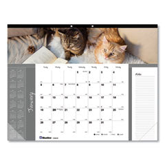 Blueline®  DESK PAD,FURRY,CATS,LG,WH  C194115