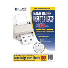 C-Line®  BADGE,INSERT4X3,60/PK WHT  92443