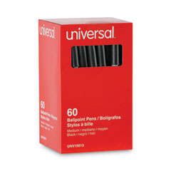 Universal  PEN,BALLPT,MED,60/PK,BK  15613