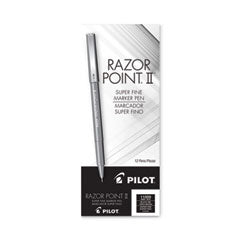 Pilot®  MARKER,RAZOR POINT II,BK  11009