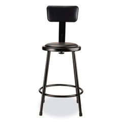 NPS®  STOOL,24"H,BACK,BK  6424B10