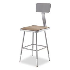 NPS®  STOOL,18-26H,BACK,SQ,GY  6318HB