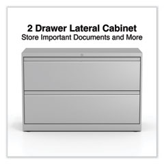 Alera®  FILE,LATR,2DWR,42" WD,LGY  HLF4229LG