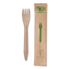 Eco-Products®  FORK,6.5IN,WOODEN,500,NT  EPS212W