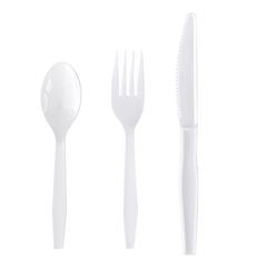 Boardwalk®  CUTLERY,KIT,F,K,TS,WH  3KITHVYWH