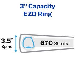 Avery®  BINDER,HDVW,3"EZD,4,WH  79193CT