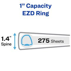 Avery®  BINDER,D-RG,1"EZD,12,NVBE  79809CT